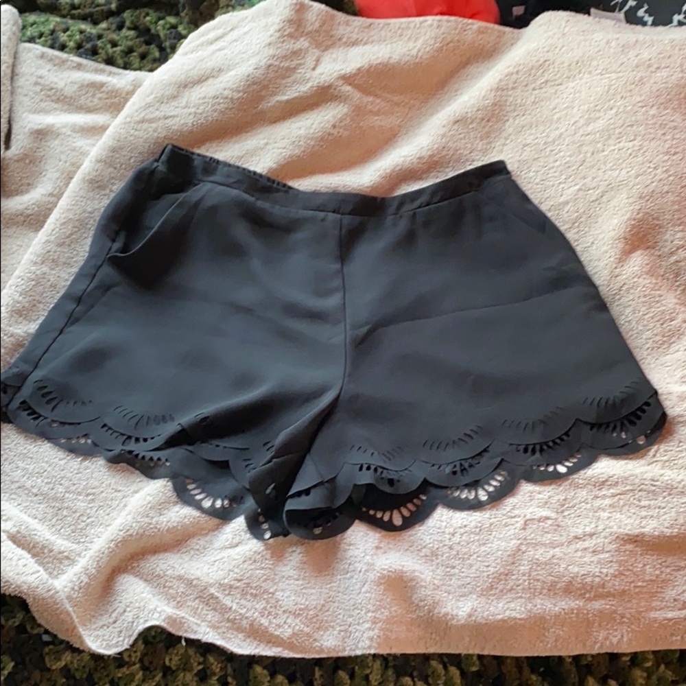 Black scalloped Lauren Conrad Dress Shorts